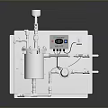 Modern White Automation Control Device With Pipes Display Panel And Valve Components