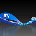 ICV Background Wall With Blue Wavy Design True Path And New Pattern Promotes New Era 3d model
