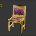 Classic Wooden Frame Chair With Pink Leather Seat And Backrest Stitching