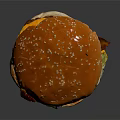 Juicy Hamburger With Sesame Seed Bun Beef Patty Cheese And Lettuce