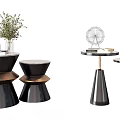 Light luxury round several sides combination 3d model