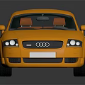Yellow Audi Sports Car Model With Sleek Body Design Shiny Wheels And Reflection