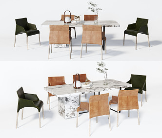 Modern Dining Table and Chair Combination Dining Table and Chair 3d model