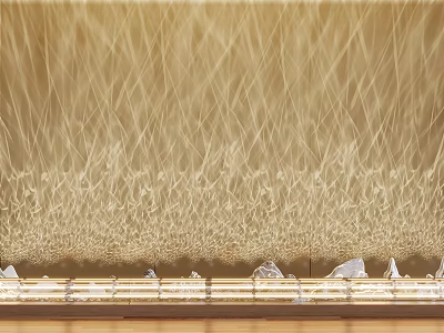Natural Brown Fiber Texture With Wooden Base And Transparent Decorative Details 3d model