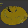 Ancient Circular Building Ruins With Black Dome Top And Green Vegetation Covered Stone Base