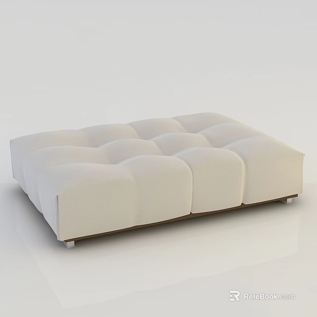 Cream Colored Leisure Sofa Set With Tufted Design And Modern Modular Style 3d model