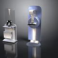Modern Medical Devices With Transparent Components And Blue Control Panels