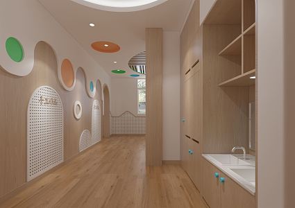 Modern Kindergarten Art Room 3d model