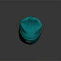 Teal Knitted Beanie With Yellow Logo Patch And Soft Comfortable Texture Design