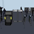 Security check machine gate 3d model