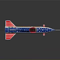 USAF X 15 Experimental Rocket Plane With US Flag Design For Space Exploration