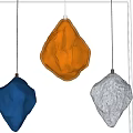 Modern Artistic Pendant Lights With Irregular Glass Shapes And Different Colors