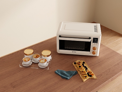 French Microwave Oven Coffee Cookies 3d model