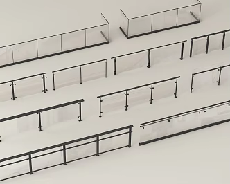Modern Fence Guardrail Glass Guardrail Glass Guardrail Balcony Guardrail 3d model