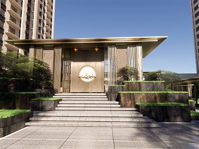 New Chinese Style Pavilion Landscape Corridor Courtyard Corridor Park Corridor Leisure Corridor Gazebo Wooden Corridor Grape Rack model