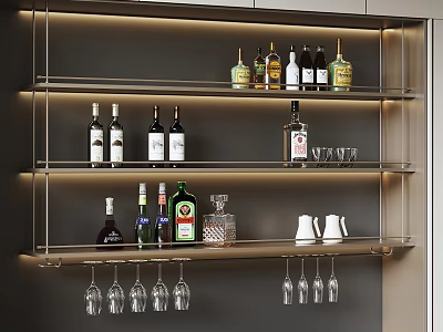 Modern Light Luxury Wine Rack 3d model