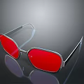 Stylish Trendy Sunglasses With Red Lenses And Silver Frames For Daily Use