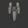 Sci Fi Mechanical Creature With Detailed Four Legged Metallic Structure And Orange Accents