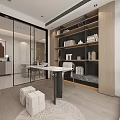 Modern Minimalist Living Dining Room Interior With Chandelier TV Wall Sofa And Coffee Table