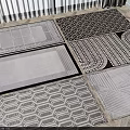 Square Rugs With Geometric Patterns And Black White Designs For Home Decor 3d model