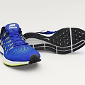 Nike Blue Sports Shoes With White Logo Green Details And Treaded Soles