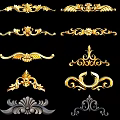 Ornate Gold And Silver Decorative Carvings With Intricate Patterns And Classic Design Elements 3d model