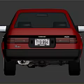 Red Classic Two Door Car With Sleek Design And Reflective Surface 3d model