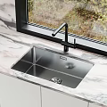Modern Stainless Steel Sink Large Single Sink Vegetable Basin Table Basin Faucet 3d model