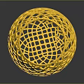 Hollow Yellow Spherical Decorative Household Ornament With Lattice Design For Home Use