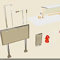 Public Furniture Collection Including Bus Stop Seats Signboards And Street Elements
