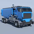 Blue Modern Heavy Duty Truck With Cab Container And Body Structure Design
