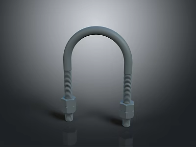 Heavy Duty Steel U Bolt Hardware Tool with Secure Nuts for Industrial Fastening 3d model