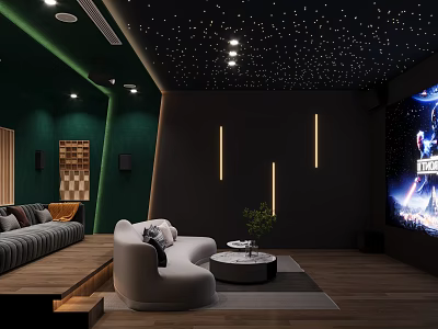 modern video room 3d model