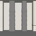 Modern Decorative Columns With Different Gray And White Designs In Interior 3d model