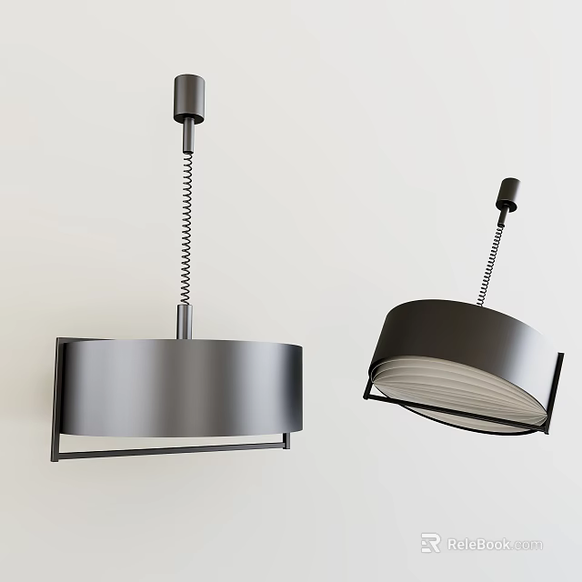 Unique Shaped Pendant Lights with Modern Metal Hanging Structure for Interior Decor 3d model