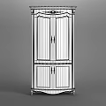 Classic Wooden Wine Cabinet With Carved Details Glass Doors And Lower Storage Cabinets