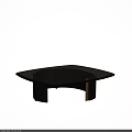 Modern Black Oval Coffee Table With Unique Curved Base And Smooth Surface 3d model