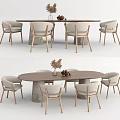 Nordic Dining Table and Chair Combination Ornaments 3d model