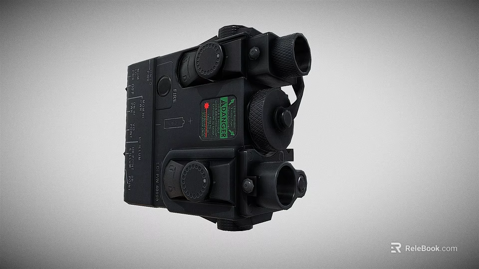 Black Tactical Weapon Accessory with Night Vision Scope Control Knobs and 3d model 