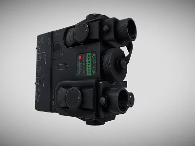 Black Tactical Weapon Accessory with Night Vision Scope Control Knobs and 3d model