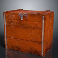 Vintage Wooden Storage Trunk With Metal Reinforcements And Rustic Finish