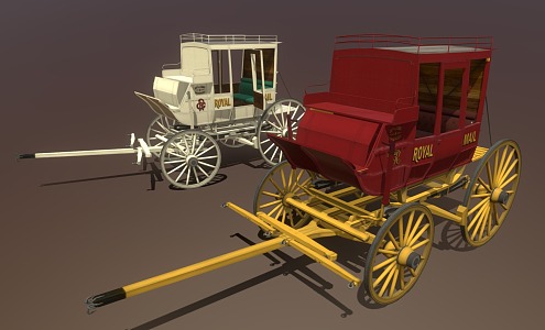 European-style carriage 3d model