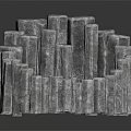 Decorative Stone Like Pillars In Circular Arrangement With Textured Surfaces Design 3d model