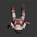 White And Red 3D Astronaut Model With Orange Helmet And Number 03