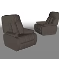 Modern Gray Leather Single Seater Sofa With Comfortable Backrest And Armrests 3d model