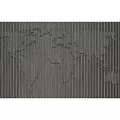 Modern Background Wall Art With World Map Pattern Vertical Stripes And Golden Accents
