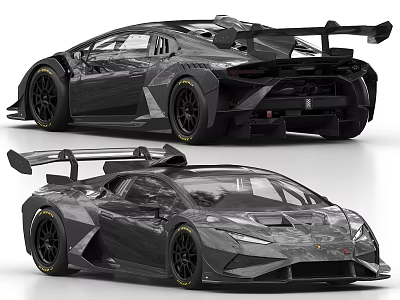High Performance Black Race Car With Streamlined Design Rear Wing And Sporty Exterior 3d model