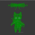 Modern game cat character 3d model