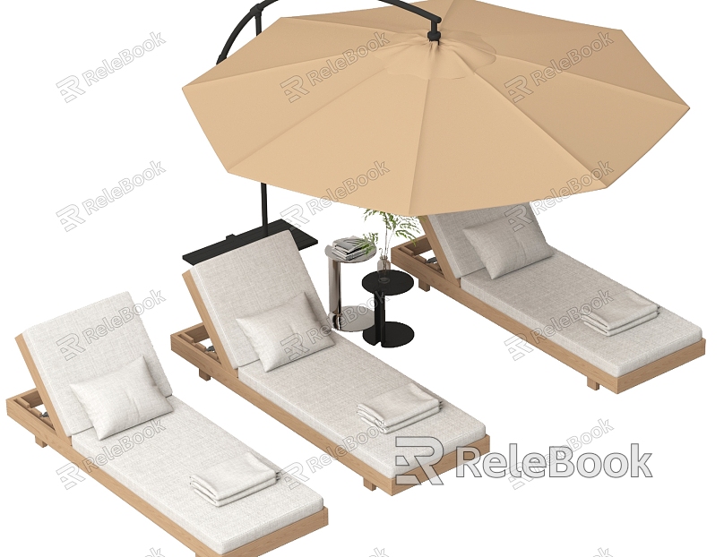 Modern Outdoor Recliner Outdoor Chair Beach Recliner Sun Umbrella Side Corner model