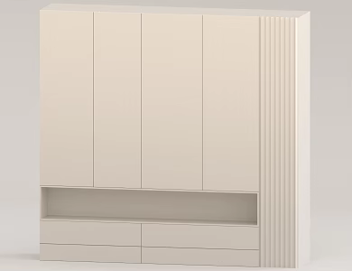 Simple background wall wardrobe 3d model